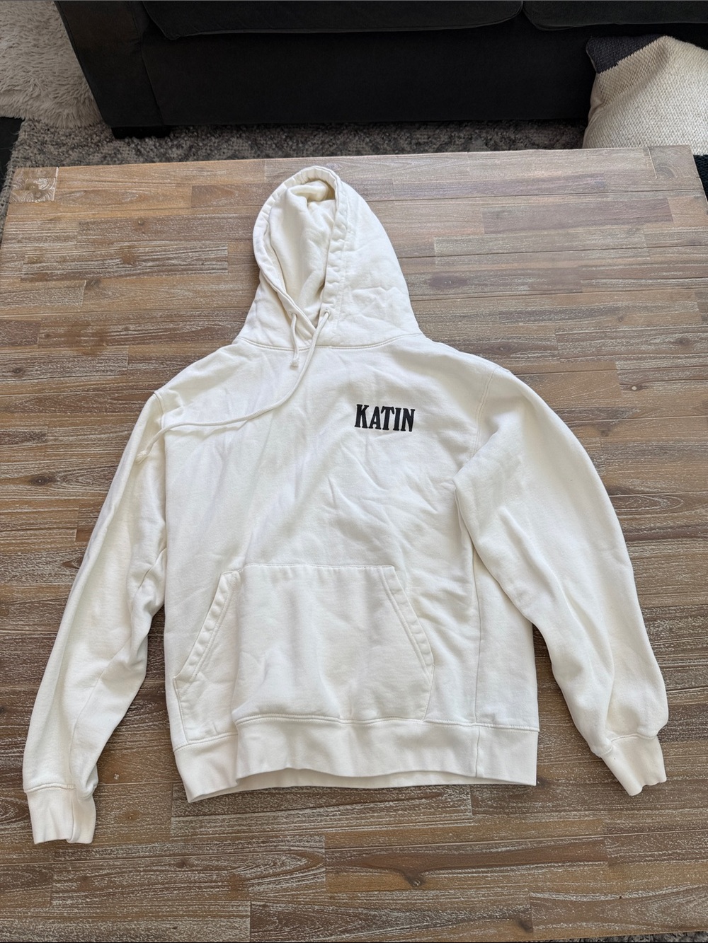 Katin Cream Hoodie with Black Chest Logo